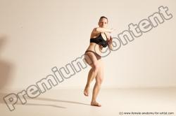 Underwear Martial art Woman White Moving poses Average long colored Dynamic poses Academic